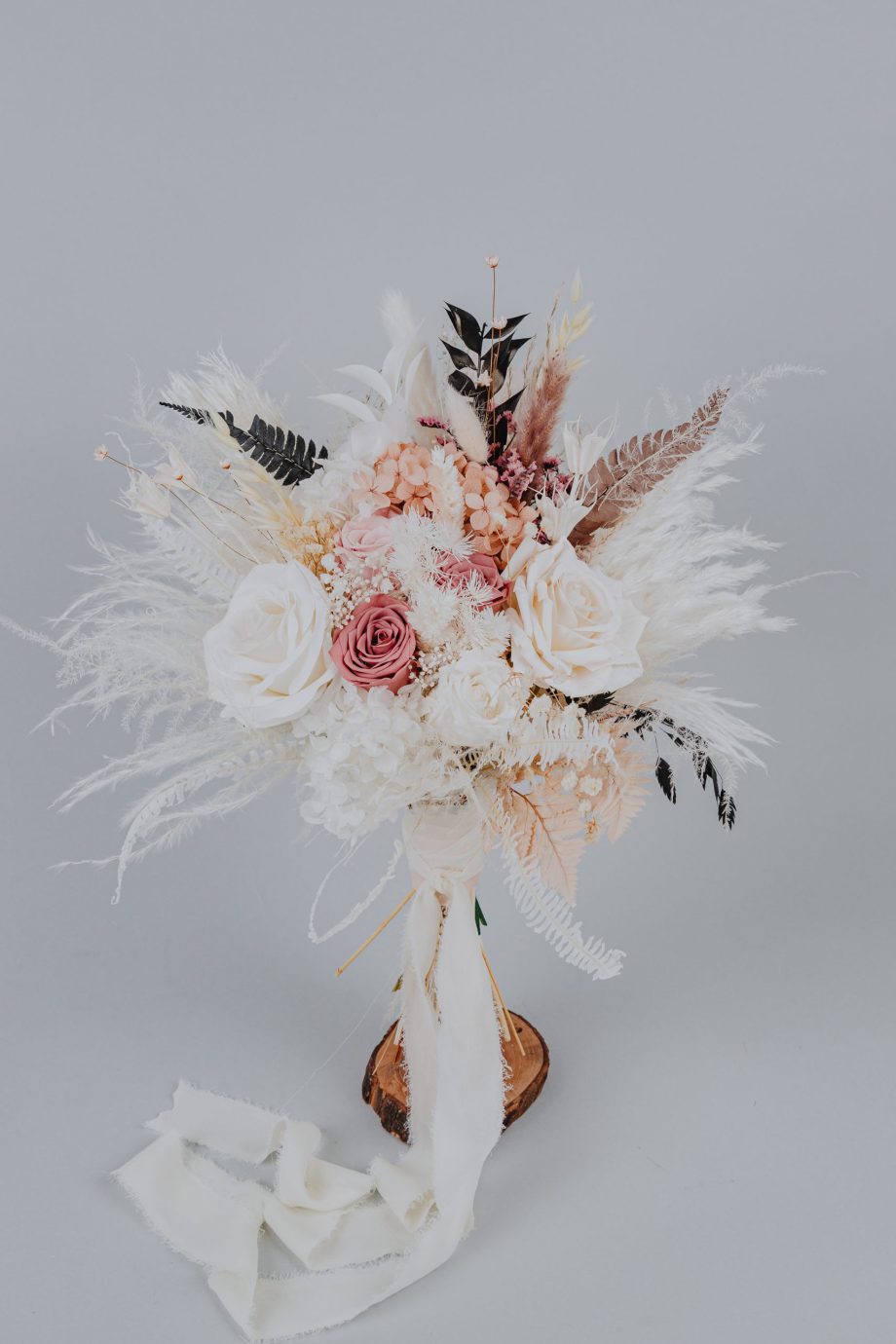 Mauve Ivory Beige White Bridal Bouquet