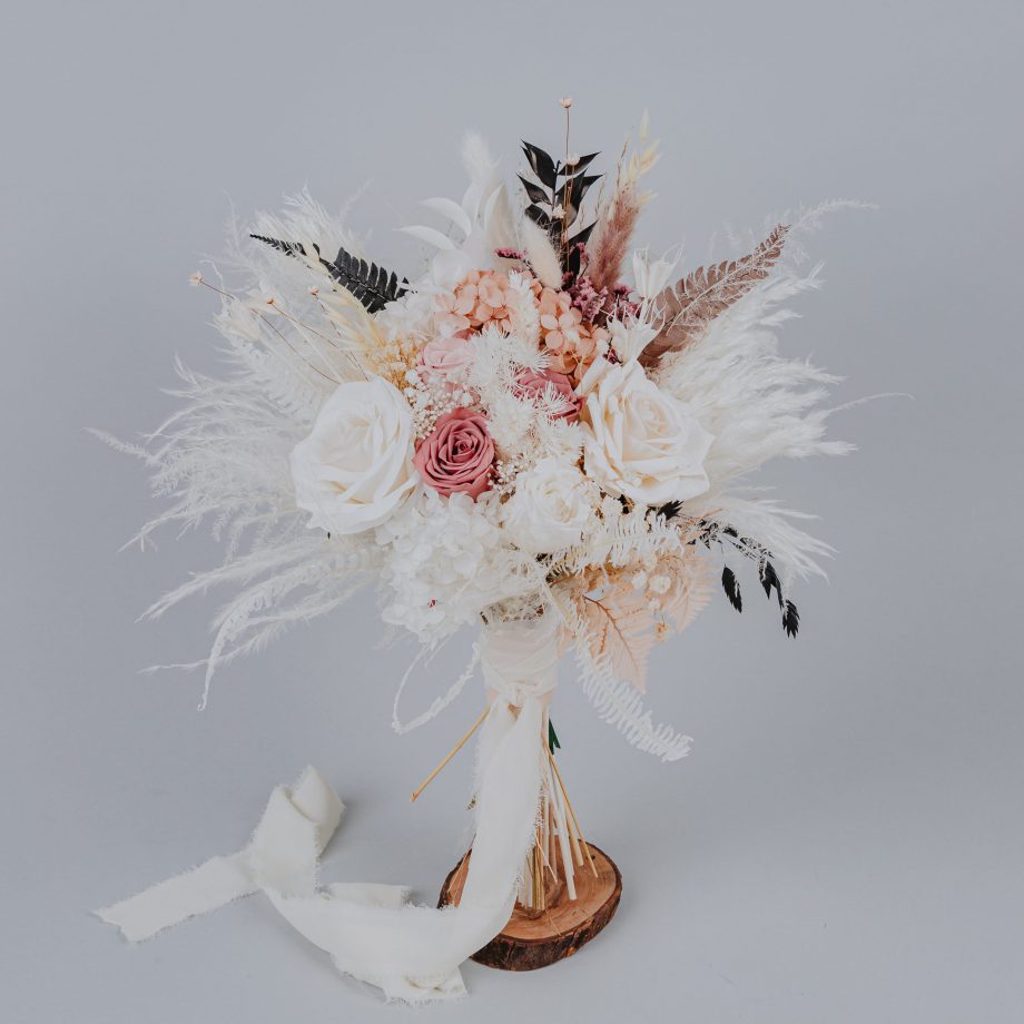 Mauve Ivory Beige White Bridal Bouquet