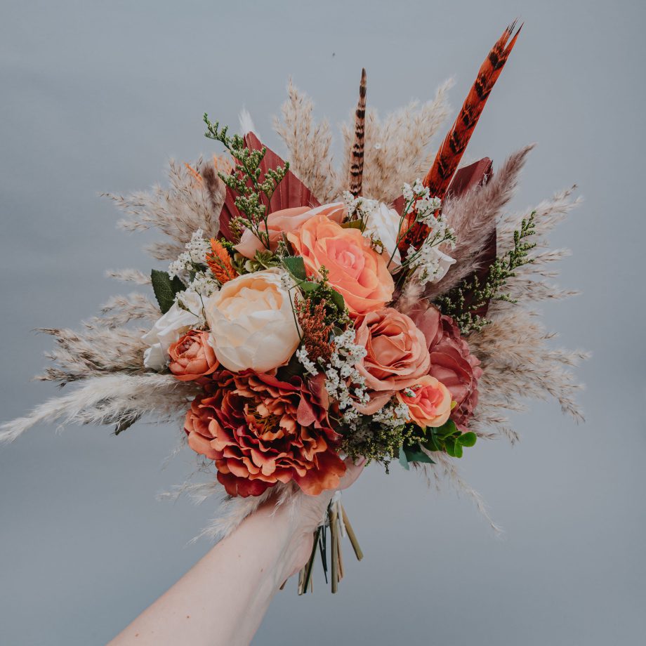 Rustic Terracotta and Burnt Orange Bridal Bouquet
