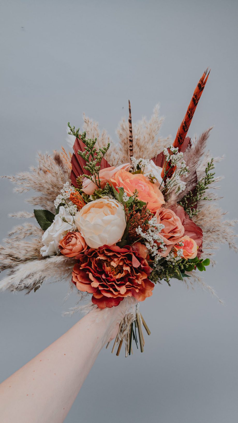 Rustic Terracotta and Burnt Orange Bridal Bouquet