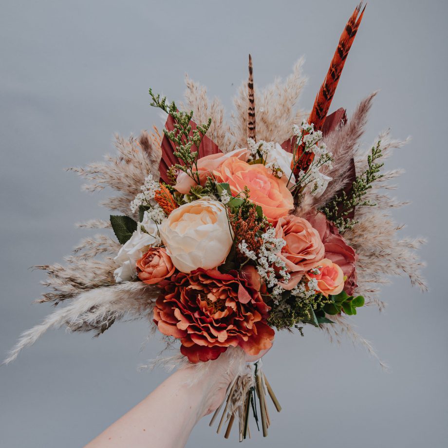 Rustic Terracotta and Burnt Orange Bridal Bouquet