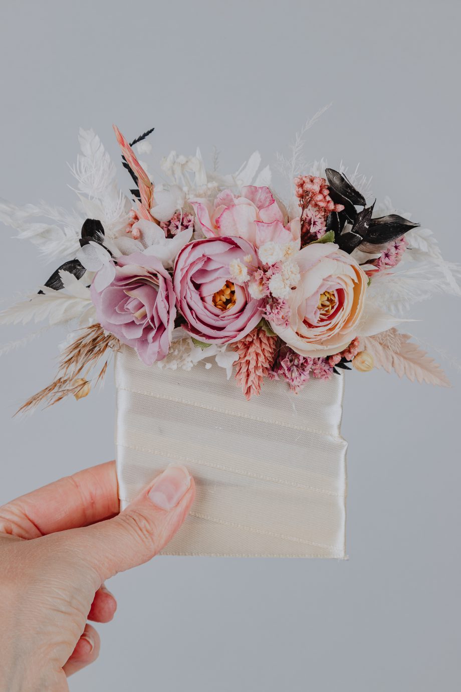 Blush Pink and Ivory Pocket Boutonniere