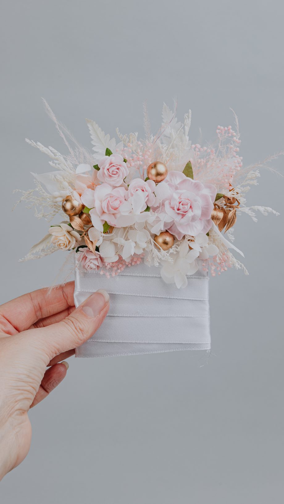 Blush Pink Ivory Floral Pocket Boutonniere