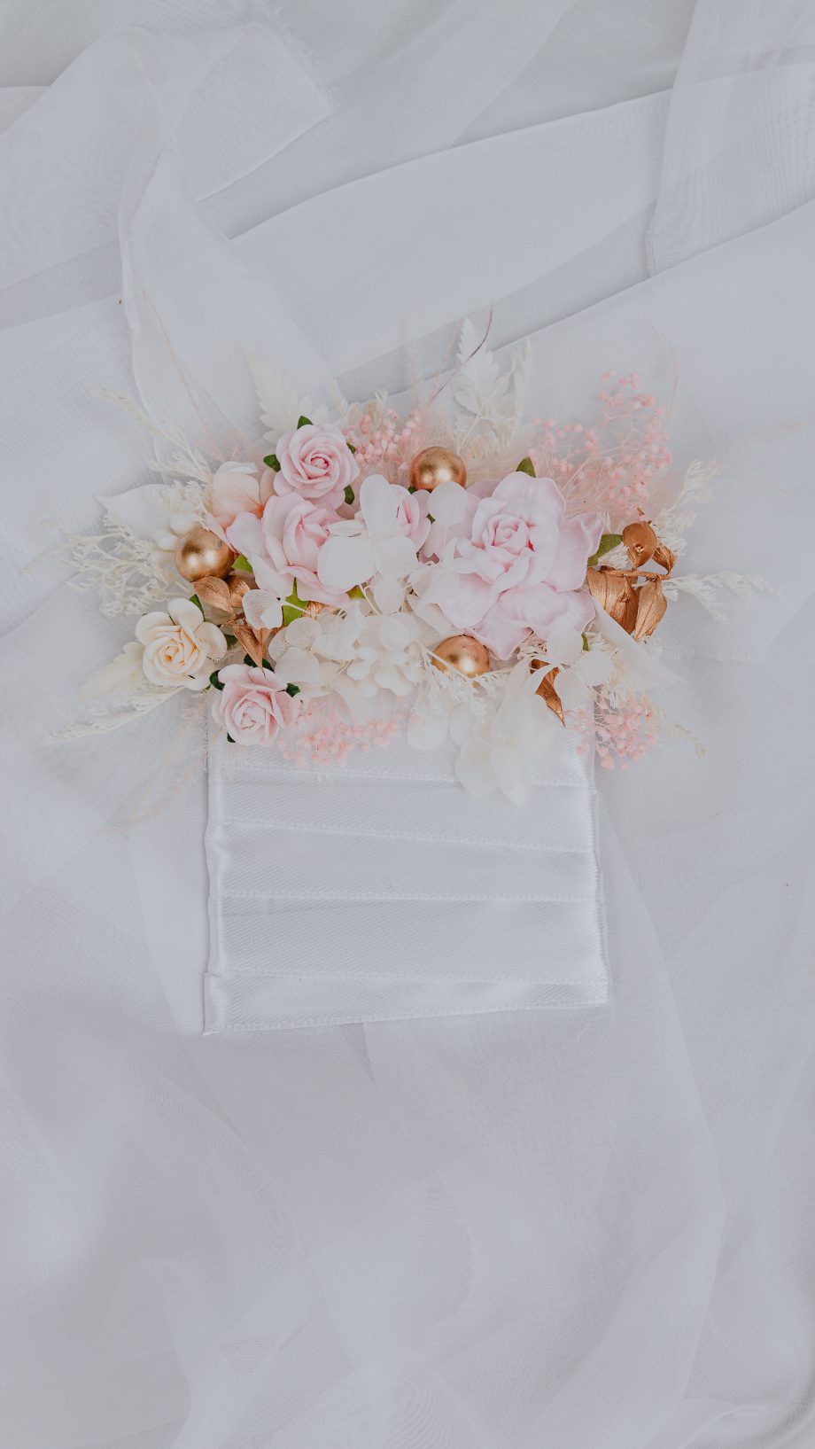 Blush Pink Ivory Floral Pocket Boutonniere